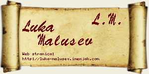 Luka Malušev vizit kartica